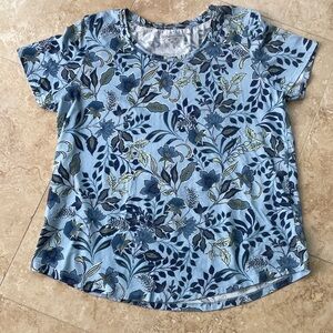 Coldwater Creek Blue and Green Floral Top